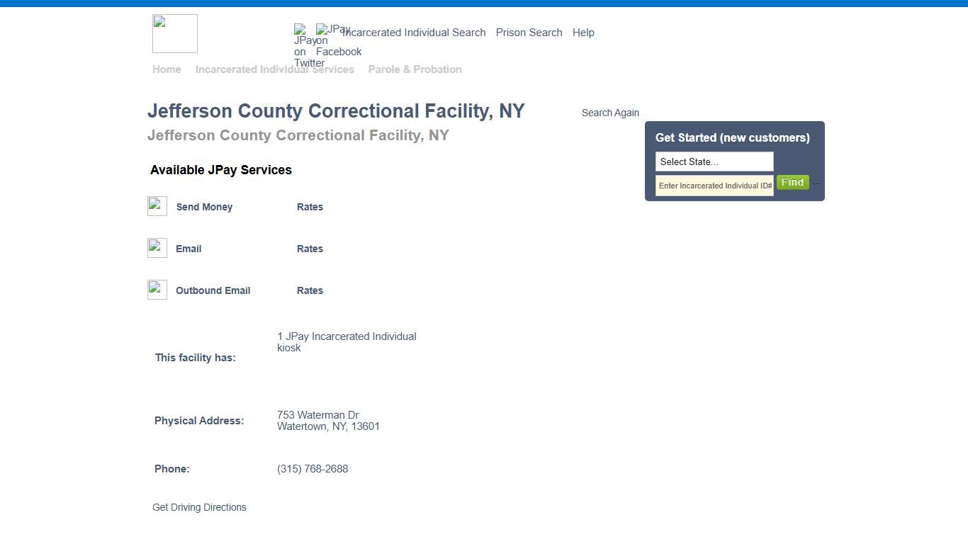 Jefferson County Correctional Facility, NY